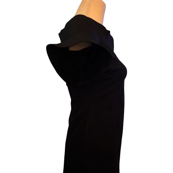 Gianni Bini Black Ruffle Sleeve Off-Shoulder Sheath Dress, Size Medium - Picture 4 of 6